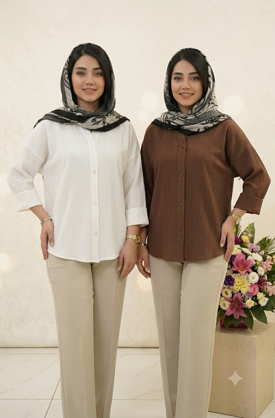 شومیز یقه شکاری پشت پیله
